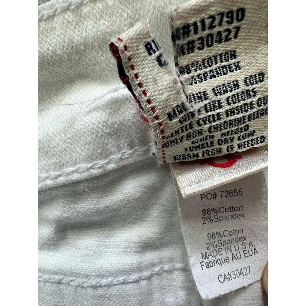 True Religion White Gwen Zippered Ankle Skinny Jeans Size W30 - Image 3