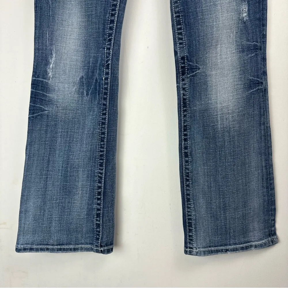 Miss Me Irene Bootcut Jeans Sz 31 Womens Distressed Faded Stitch Denim - Image 8