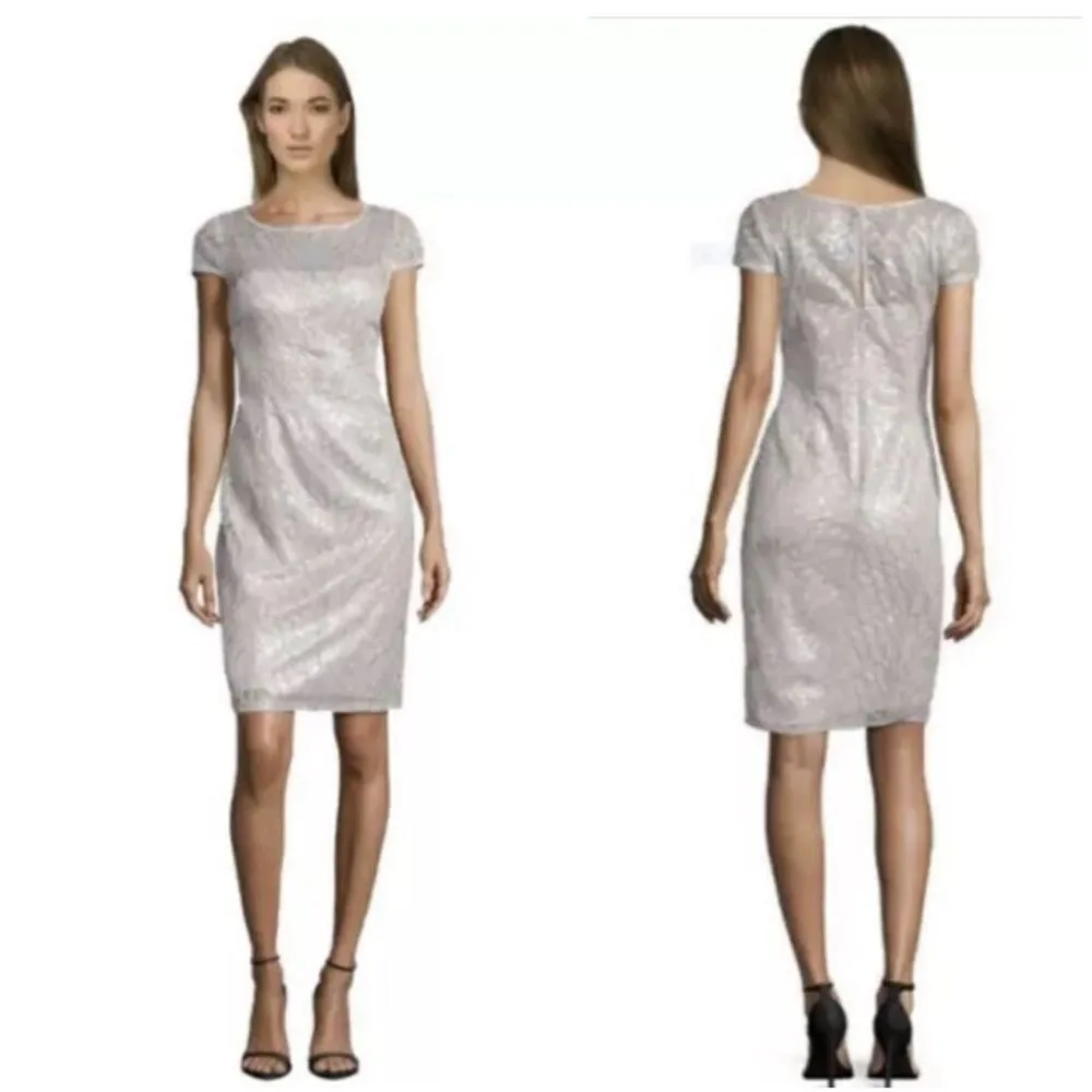 NWT Adrianna Papell feather sequin sheath cocktail dress size 14W - Image 2