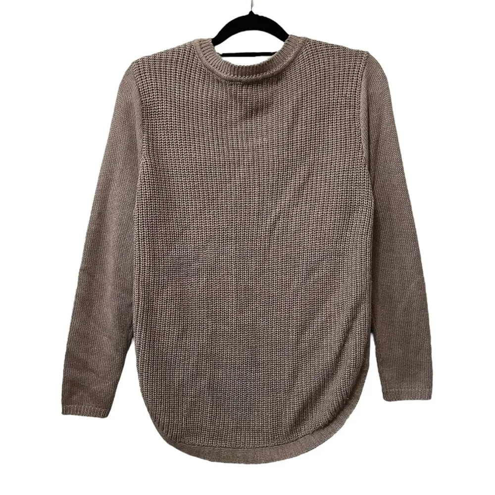 RD Style Neutral Taupe V Neck Knit Sweater Size L - Image 2