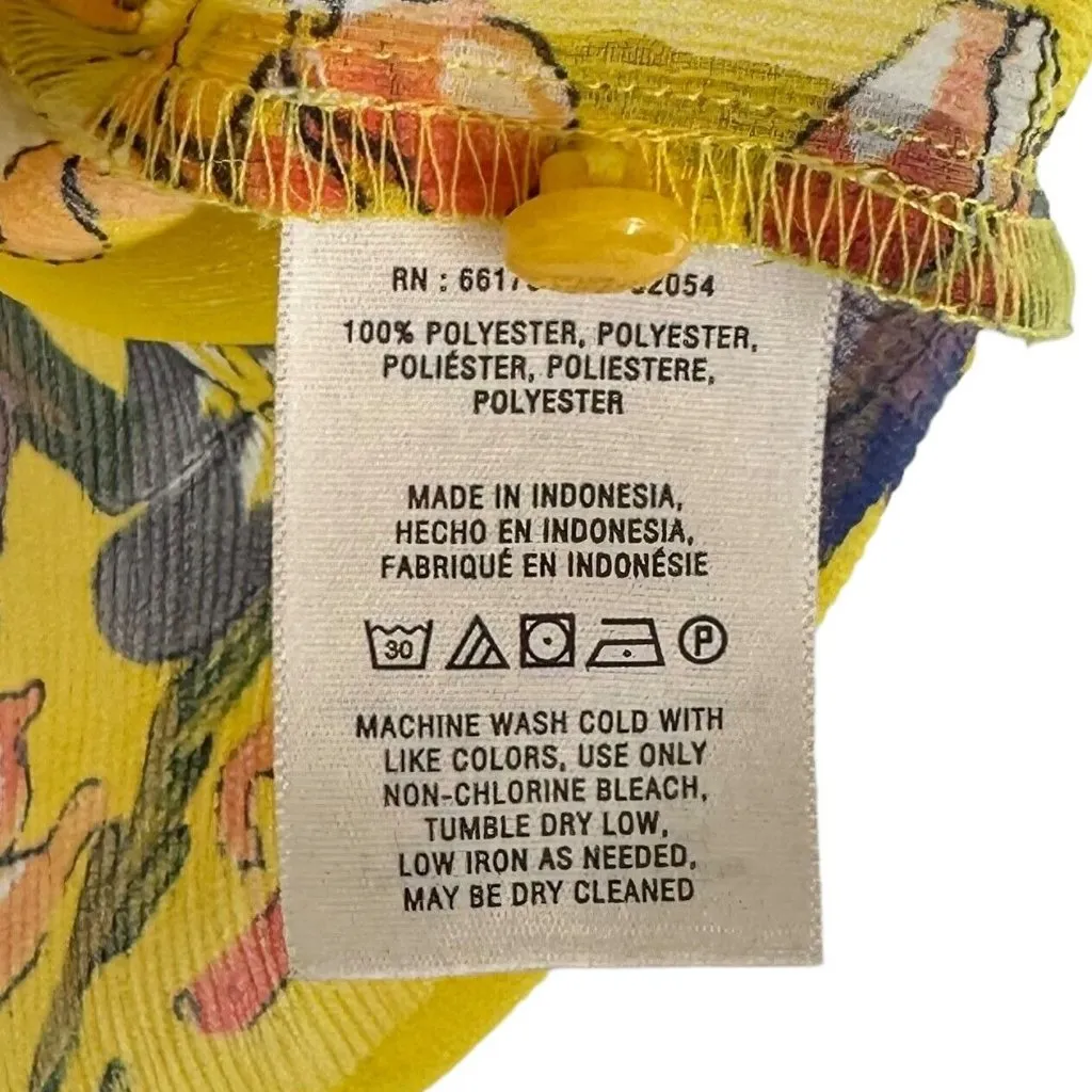 Anthropologie HD in Paris Sungarden Yellow Floral Chiffon Blouse Size 6 Top - Image 6