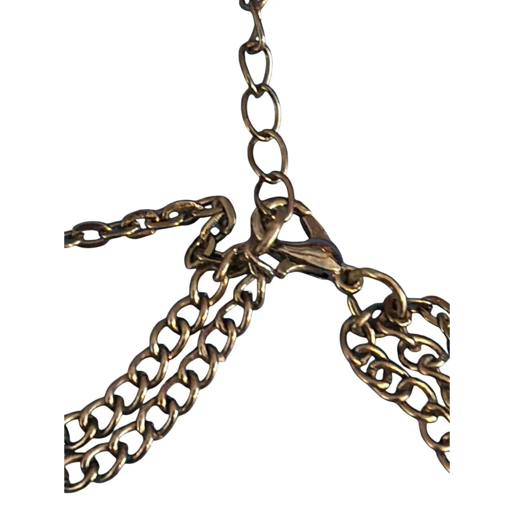 Bravo Bravado Paparazzi Layered Necklace Faux Hematite Teardrop Dangles Adj 25" - Image 3