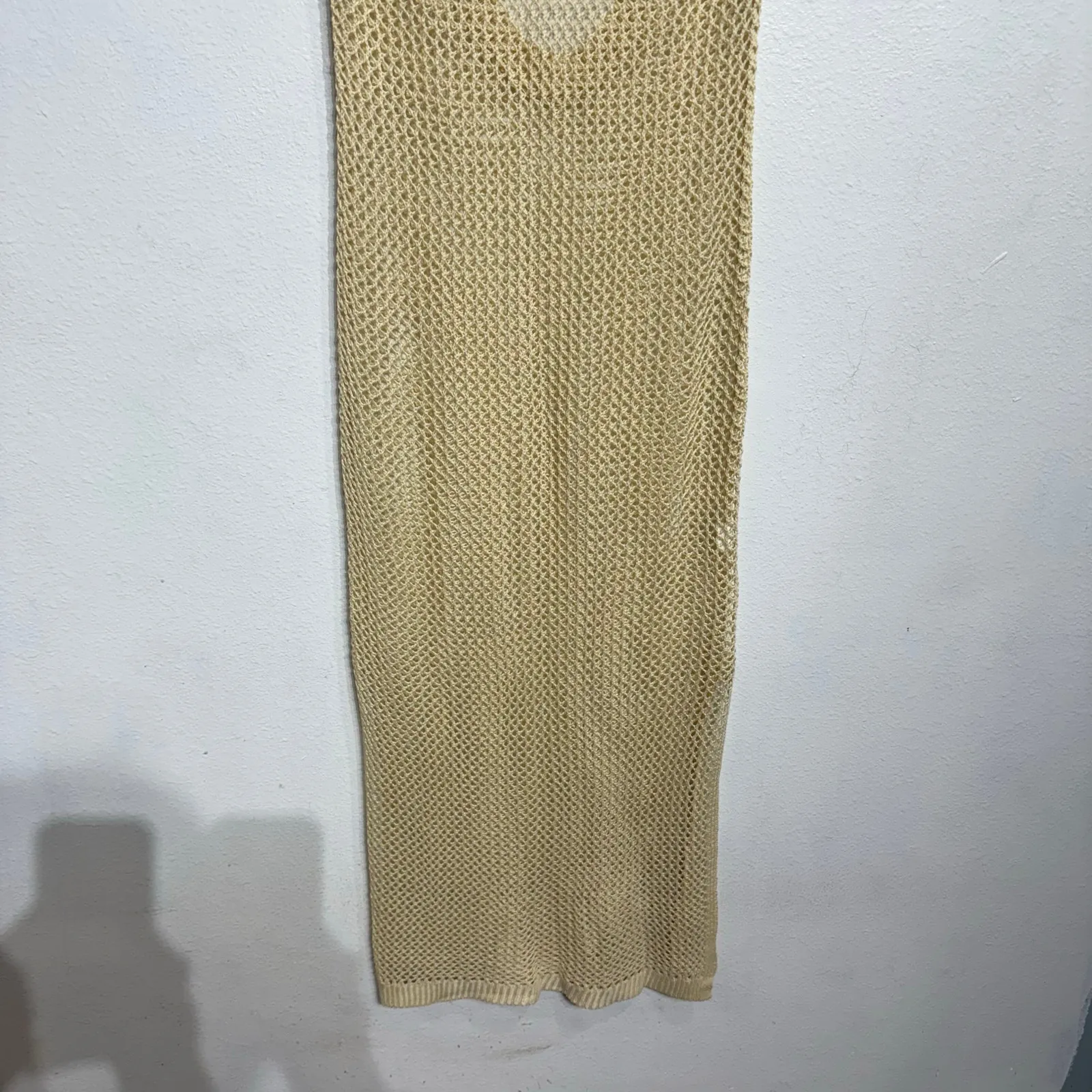 Tan Mesh Maxi Swim Cover Sz M Size M - Image 3