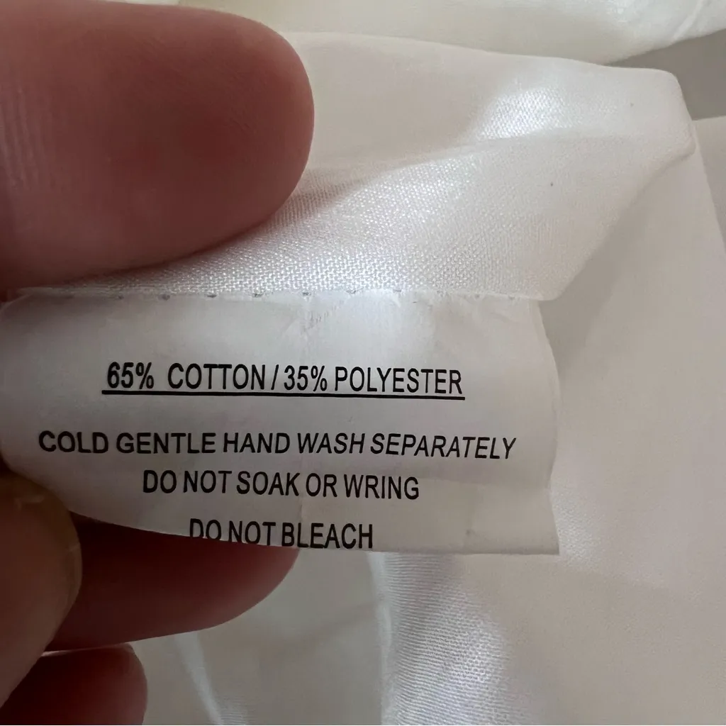 SELFIE LESLIE Little White Mini Dress Cotton Strapless Tie-Back Ruffle Sz Large - Image 7