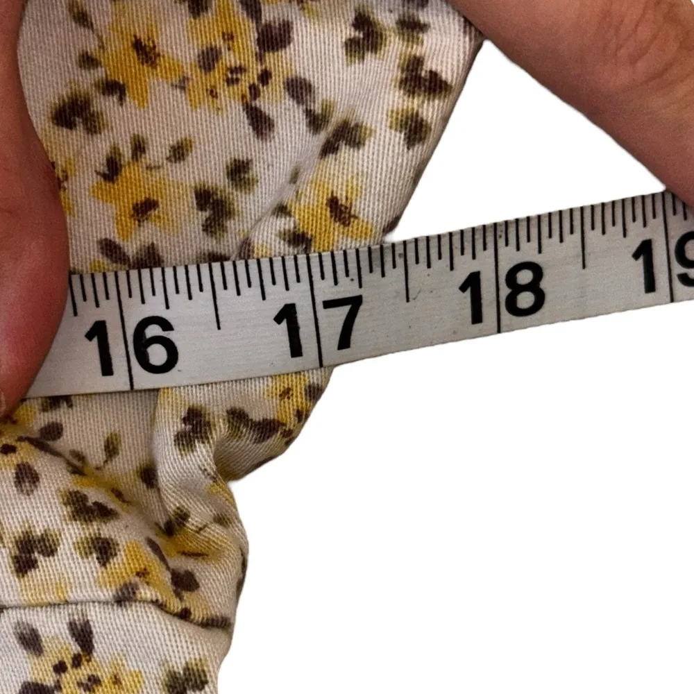 Yellow & Off White Floral Design Dress Wild Fable Women’s Size Large Casual Fit! - Image 4