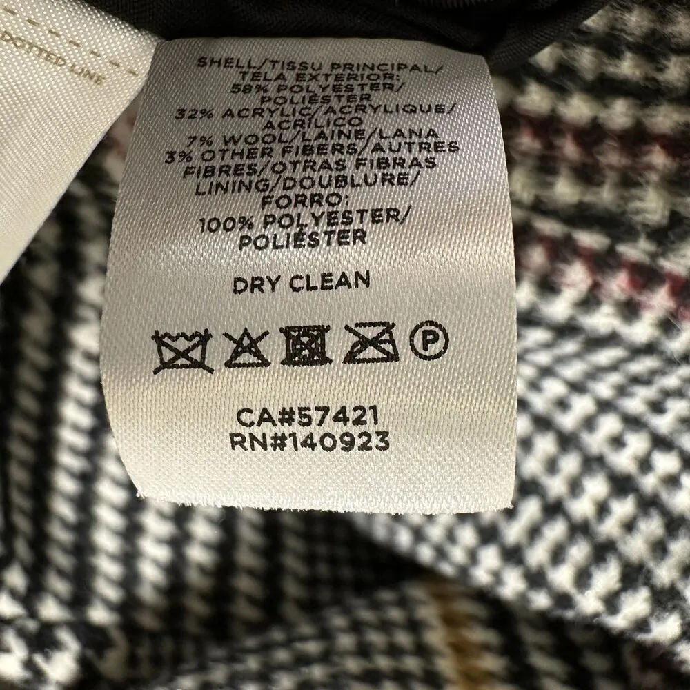 Loft Plaid Modern Blazer Oversized Slouchy Houndstooth Size 10 As Seen On TV - Image 5