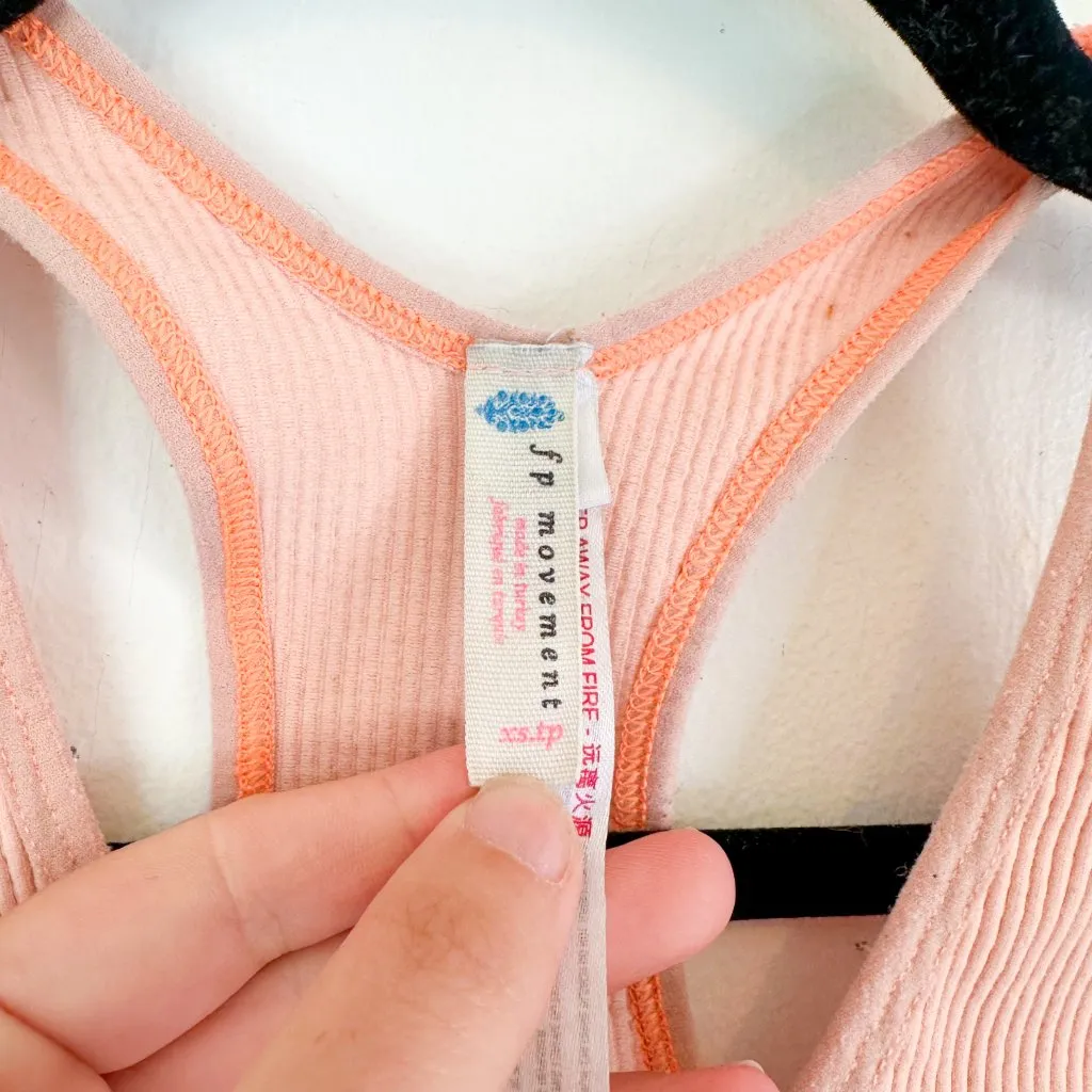 Free People Movement | Free Throw Crop Ribbed Athletic in Peaches Orange‎ XSmall - Image 5