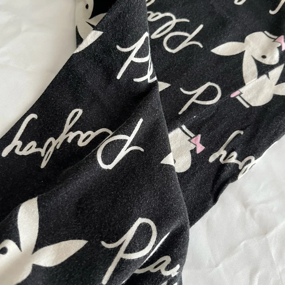 Playboy Y2K Black Bunny Lounge Pants Adjustable Strap - Image 5