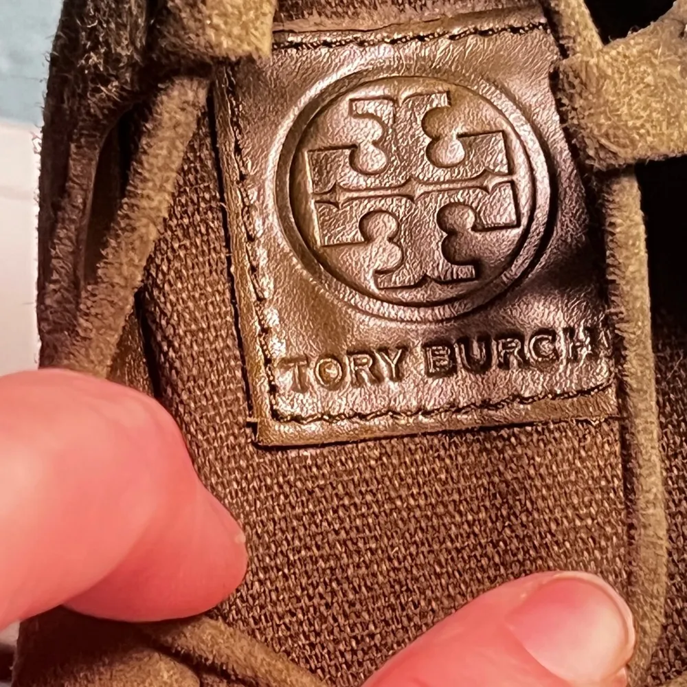 Tory Burch Heather‎ Suede Green Gladiator Lace Espadrille Shoes Size 7 Boho Glam - Image 5