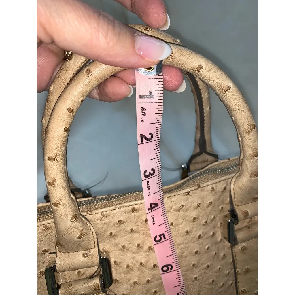 Ivanka Trump Beige Faux Ostrich Vegan‎ Leather Shoulder Bag Women - Image 6
