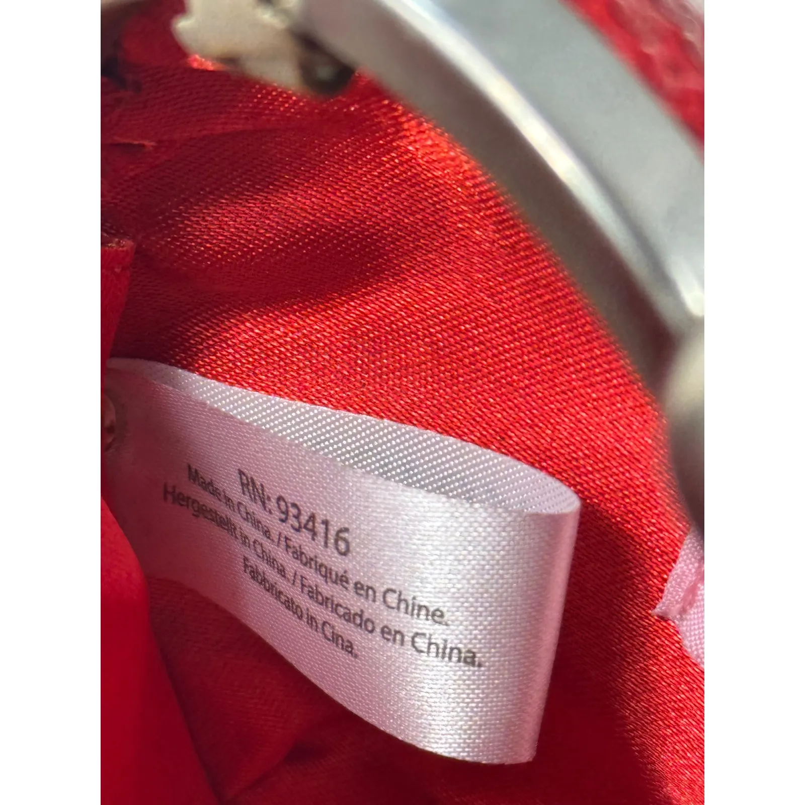 Our Generation Red Sequin Heart Shaped Evening Clutch Purse Bag Chain Strap - Image 6