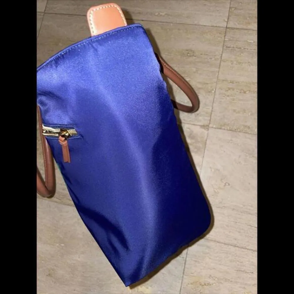 MARK & GRAHAM Orange Blue Large Travel Commute Organizer Shoulder Tote Bag “JIH” - Image 4