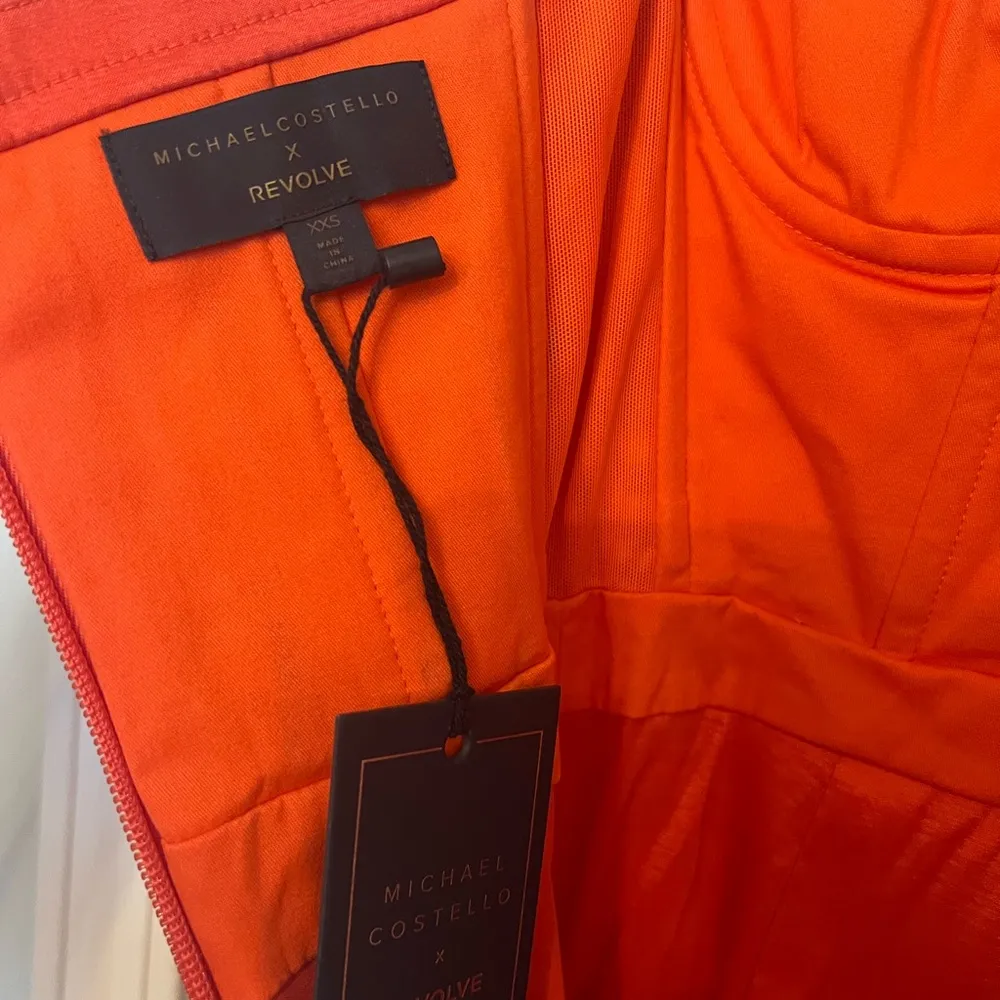 Michael Costello x REVOLVE Bette Gown in Red Orange - Image 7