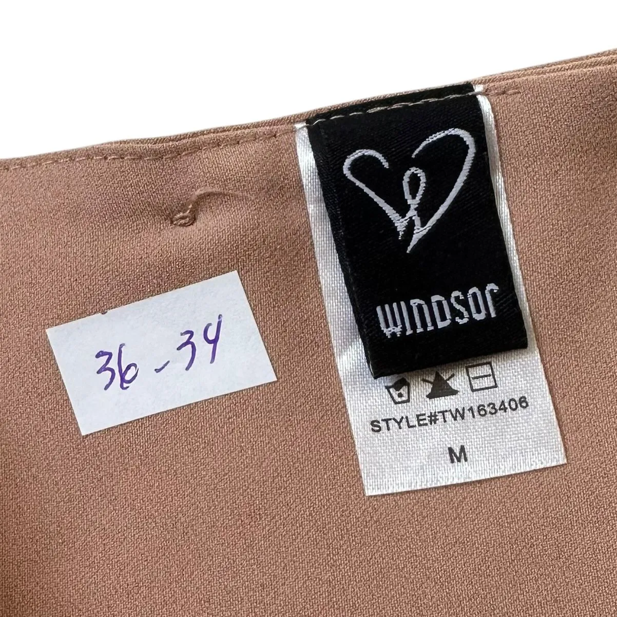 Windsor Pinkish Brown Open Back Tie Bow Blouse Women's Size Medium | 36-34 - Image 3