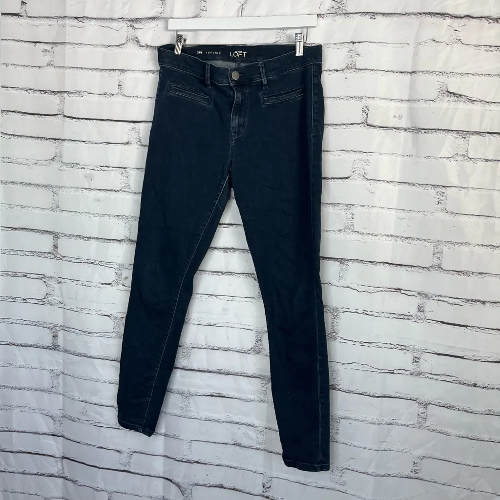 Ann Taylor LOFT High Rise Legging Jeans Indigo Dark Wash Women’s 10 Stretch Y2K - Image 8
