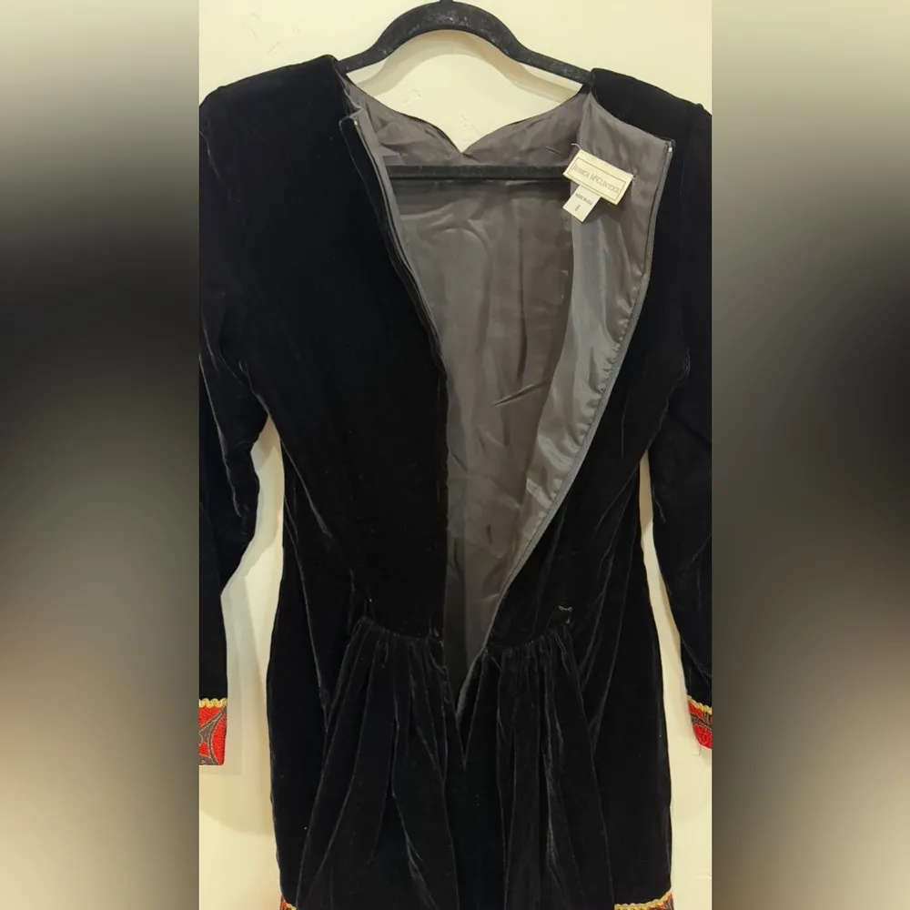 VTG Jessica McClintock black velvet holiday dress size 8 - Image 4