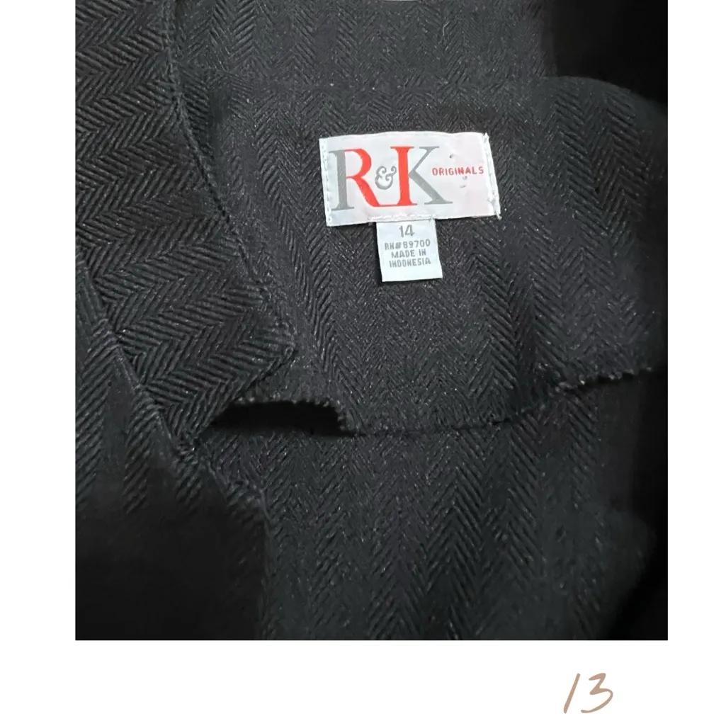 RK Women's Black Blazer Jacket Size 14 - Image 2
