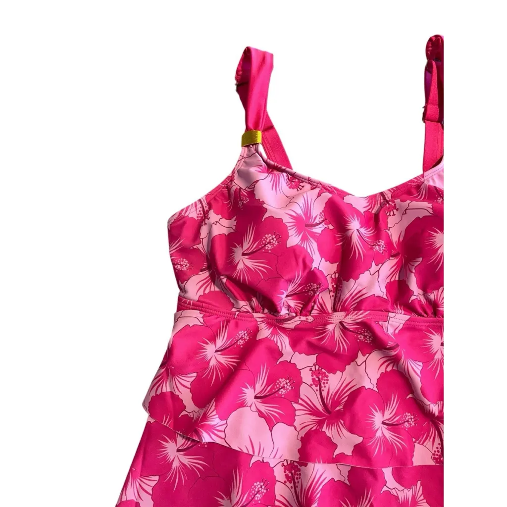 Rosewe Swim Suit 2 Piece Womens XL Pink Floral Tankini Padded Brief Bottoms NWT - Image 2
