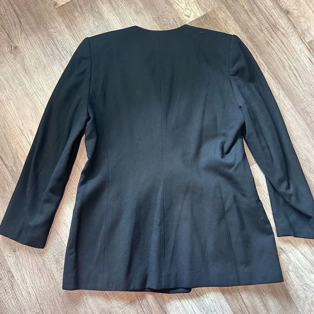 NWT Deadstock Vintage 80s Talbots Women's‎ Wool Two Button Blazer Black Size 16 - Image 12