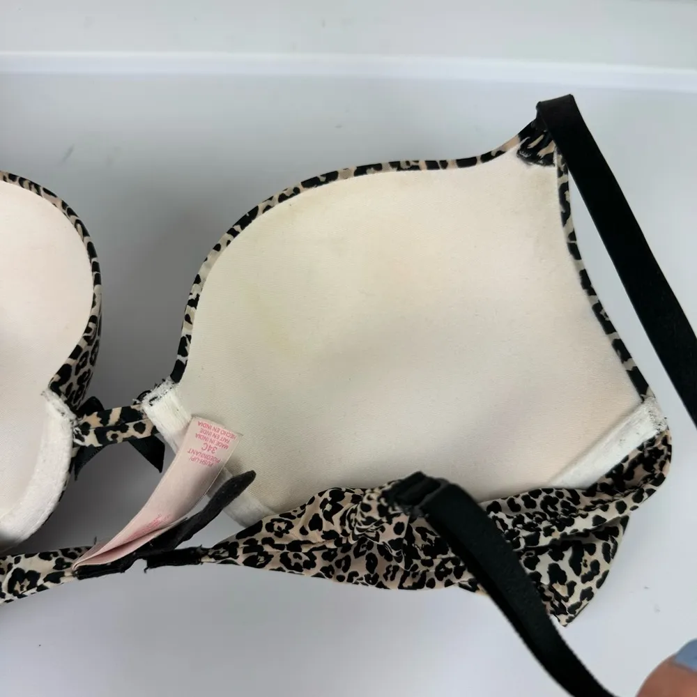 Victoria’s Secret Push Up Bra Sz 34C Leopard Print - Image 8