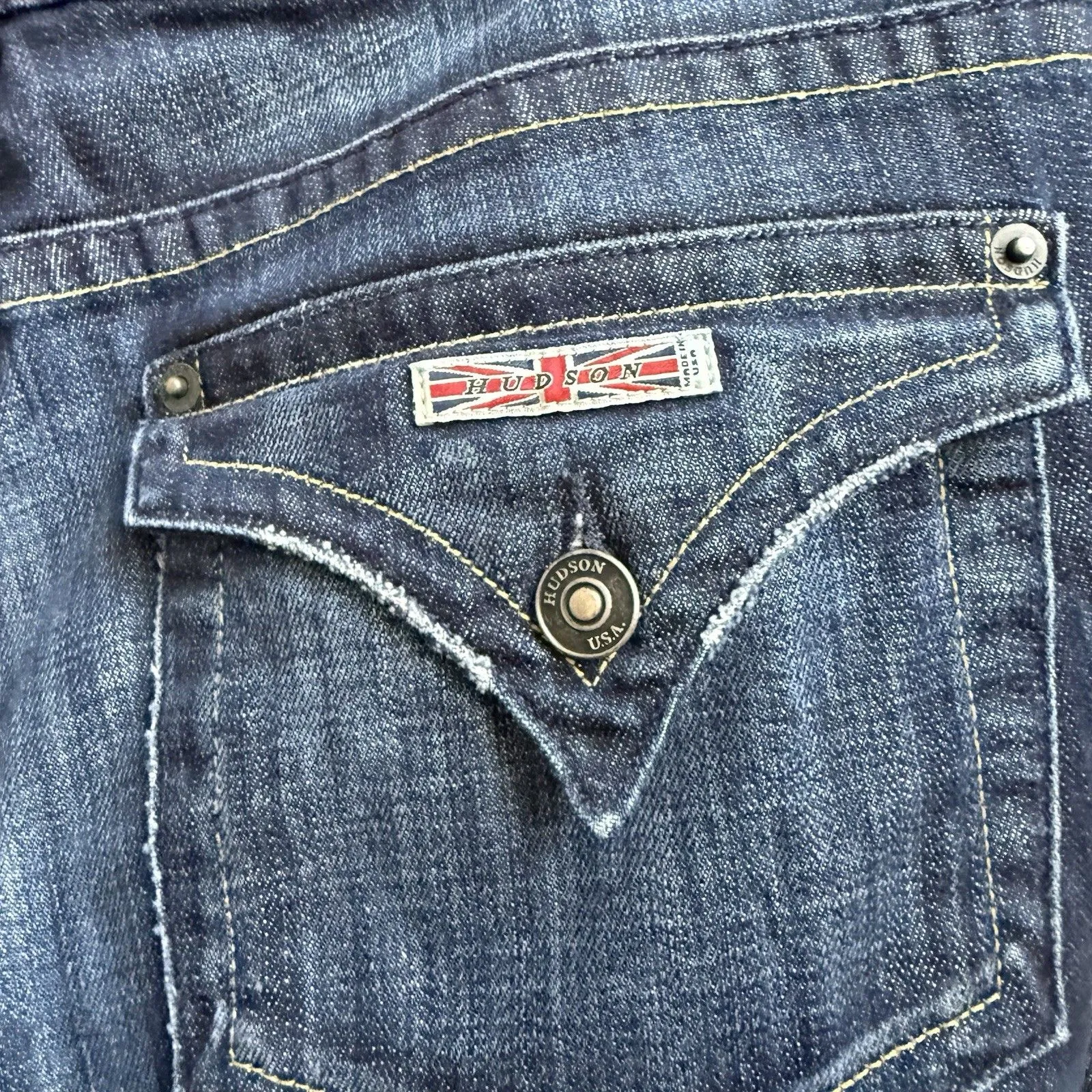 Y2K Hudson Low/Mid-Rise Flare Denim Jeans Zip Fly Stretch Size 32 - Image 6