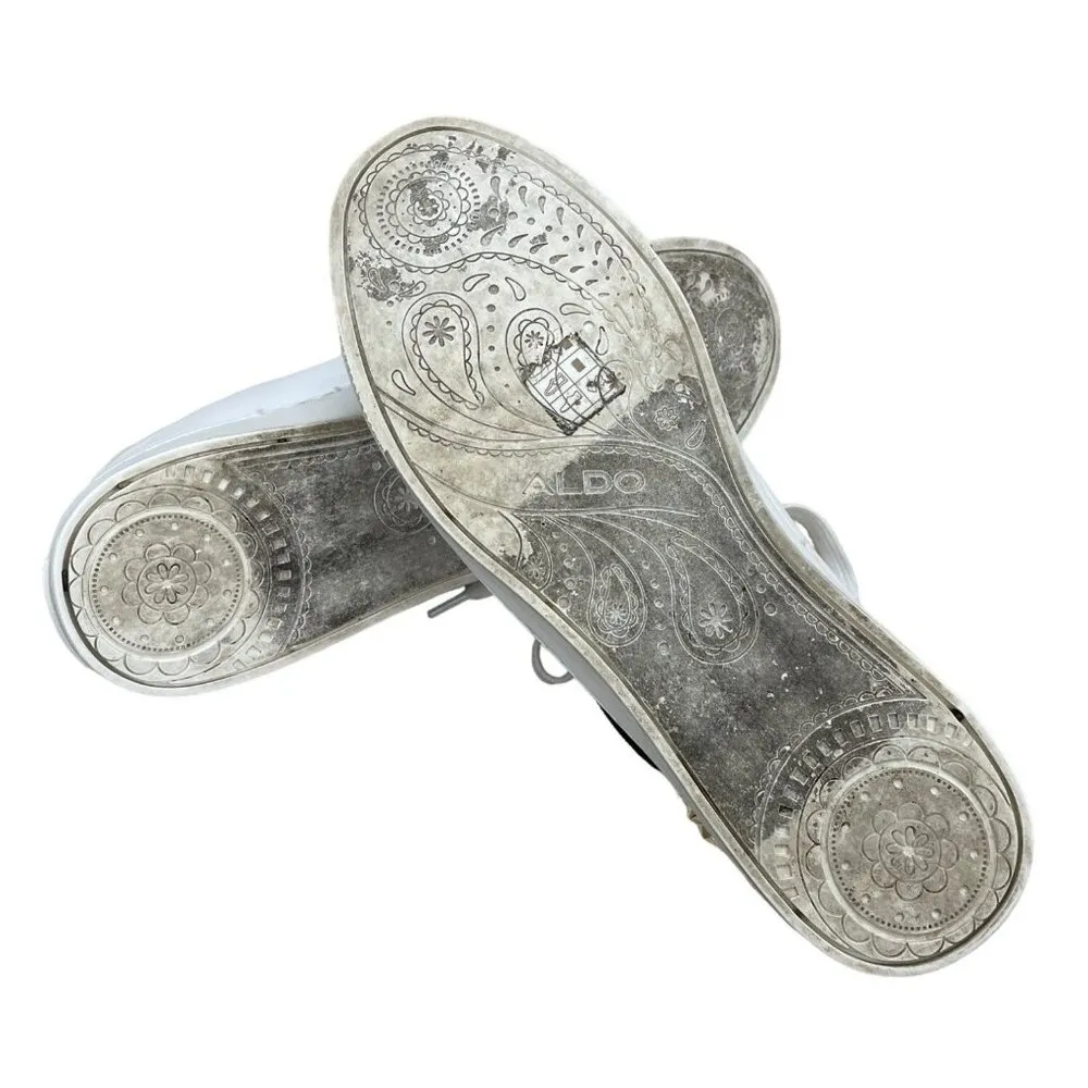 Aldo Love Your Selfie Women's White Leather Sneakers Size 8 SKU 1170 - Image 4