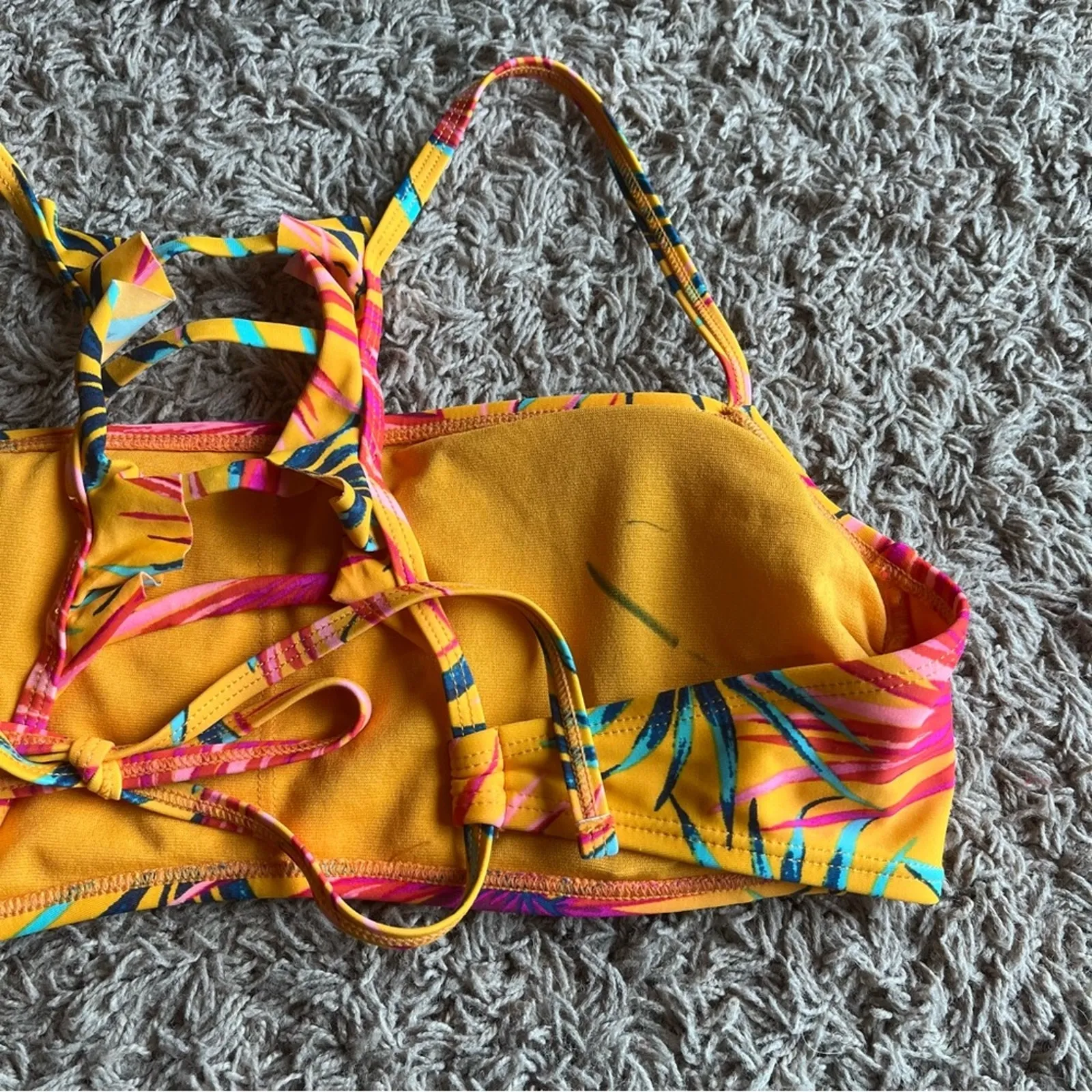 Xhilaration Pink / Orange Patterned Swim Bikini Top Size Large - Image 10