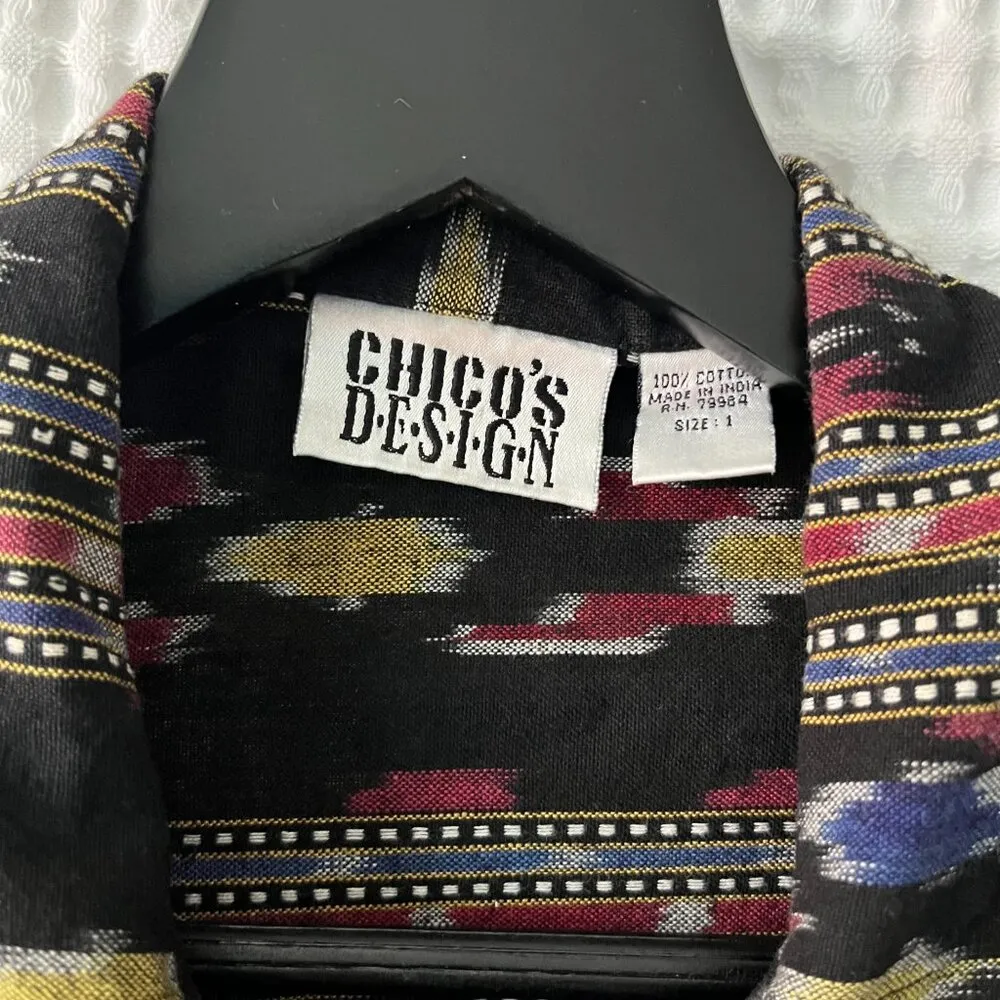 Chico's Design vintage cotton print shirt jacket, size 1 (medium/8) - Image 2