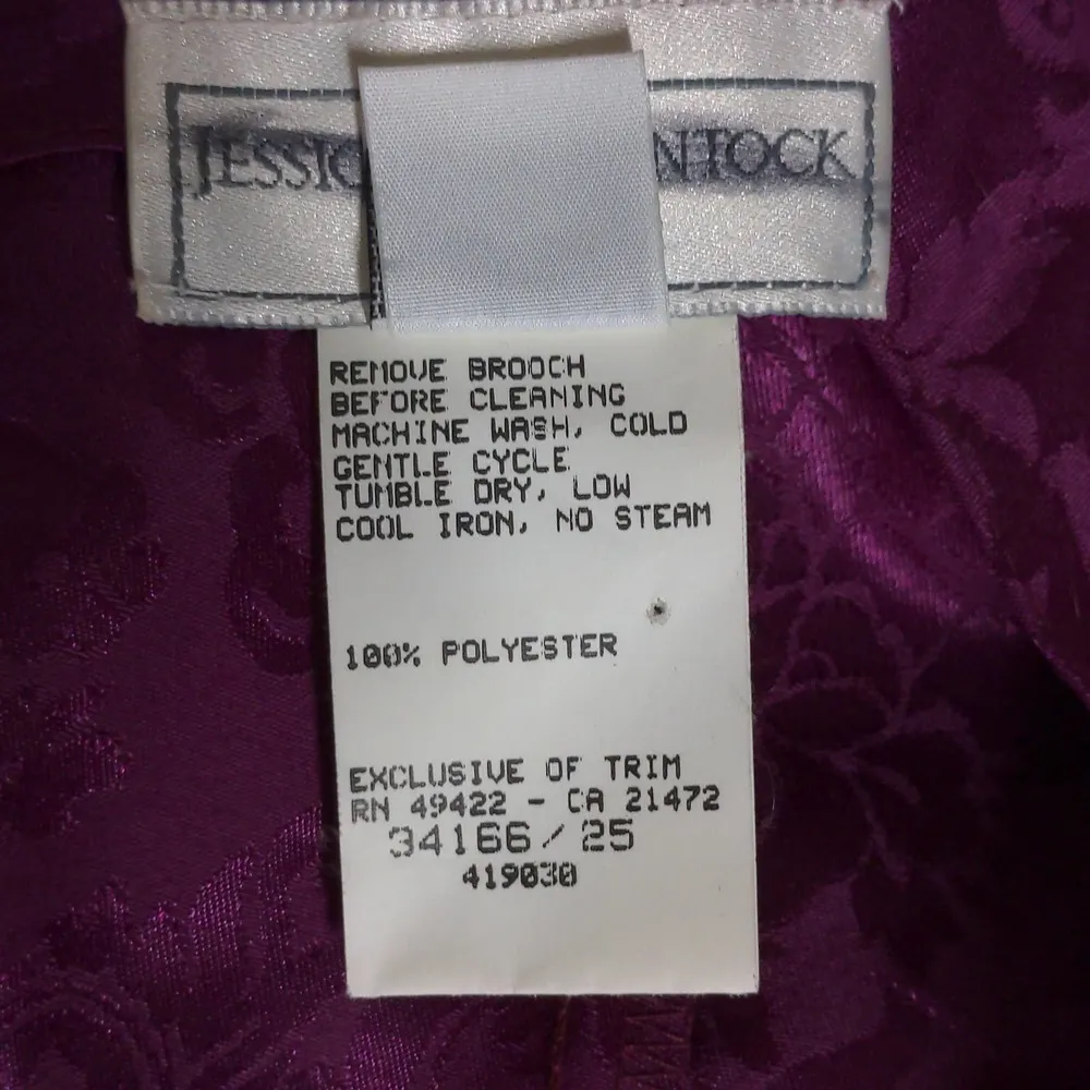 VTG Jessica McClintock Gunne Sax Fit & Flare Dress Damask Purple Juniors 7/8 New - Image 10