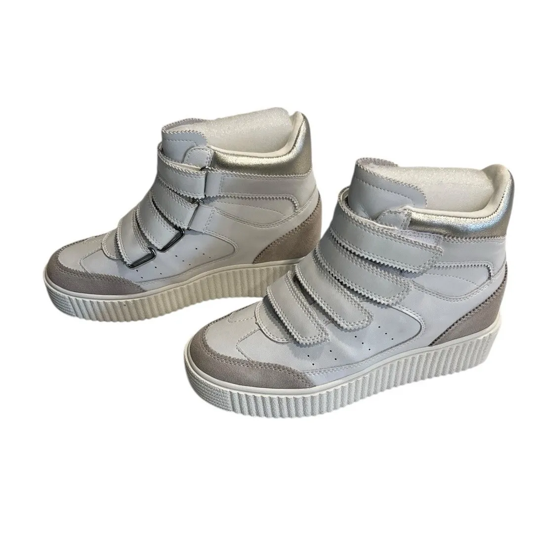 STEVEN by Steve Madden Women's Chevvie White Multi Strap Sneaker Shoes Size 8.5 - Image 5