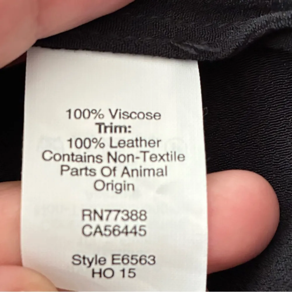 Madewell Women’s Black Leather Stripe Short Sleeve Shift Dress XS - Image 11