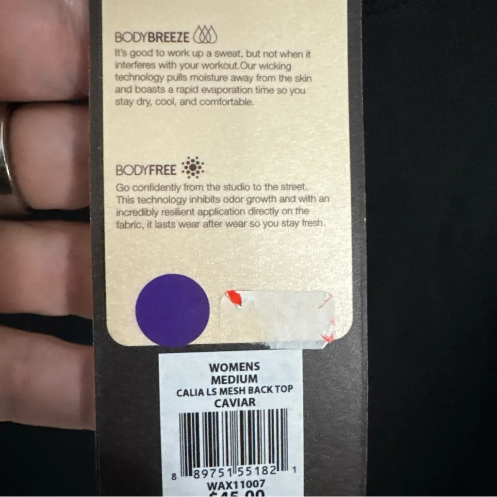 Calia Carrie Underwood Black Vented Mesh Back Long Sleeve Workout Top Women’s MD Size M - Image 3