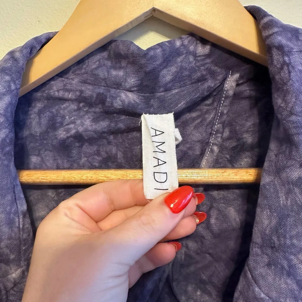 Anthropologie Amadi Hilde Shine Oversize Lightweight Tie Dye Linen Blazer SizeXL - Image 7