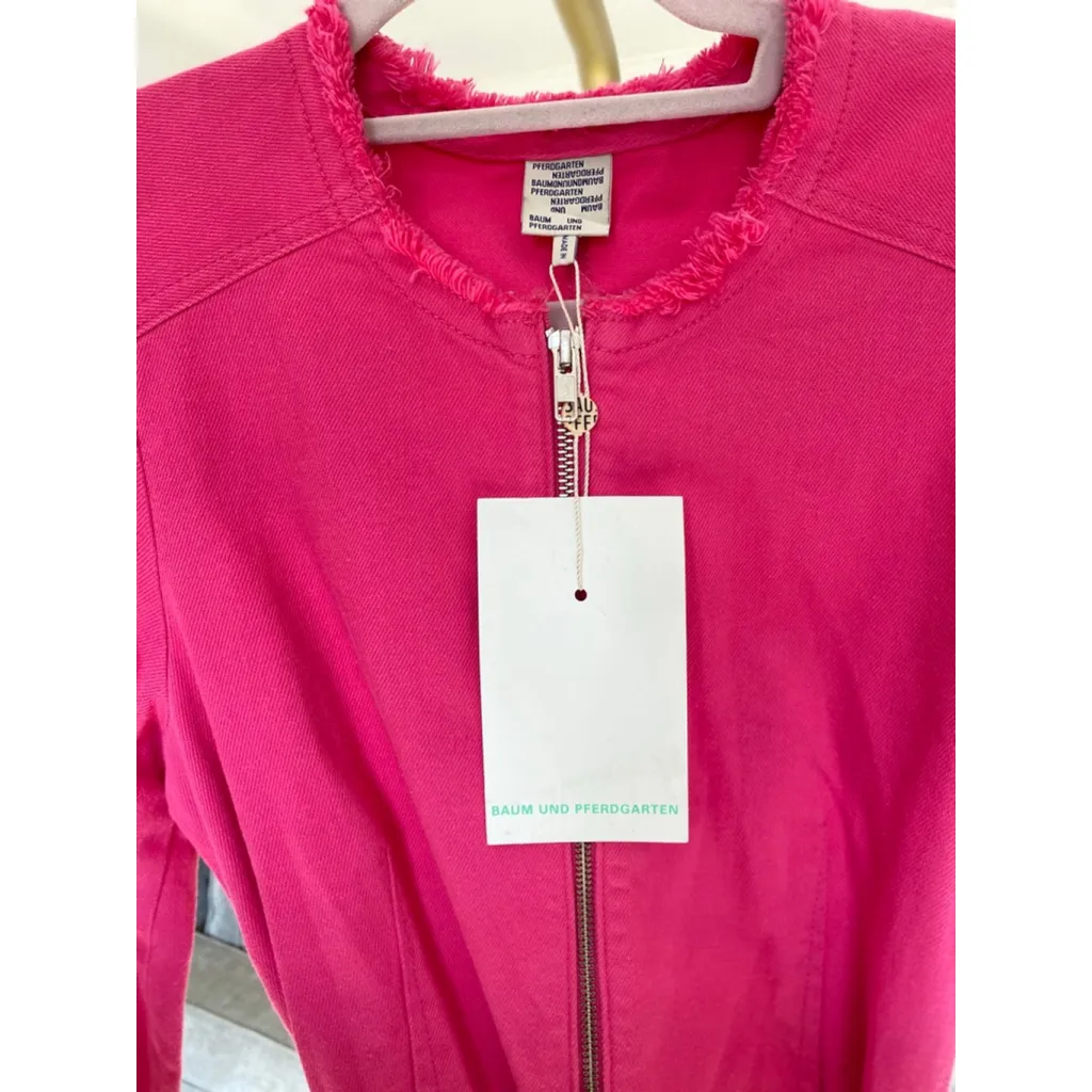 Baum Und Pferdgarten Mini Dress Pink Zip Front Belted Size 34 Barbie European - Image 5