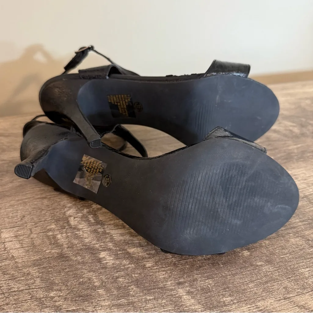 ana Black Strappy Heels Shoes Women’s Size 7.5 Buckle Open Toe Formal Date Night - Image 11