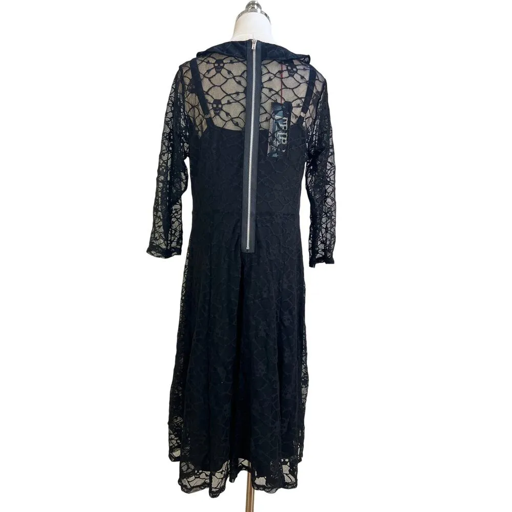 Tripp NYC Skull Lace Dress Black Knee Length Mini - Image 11