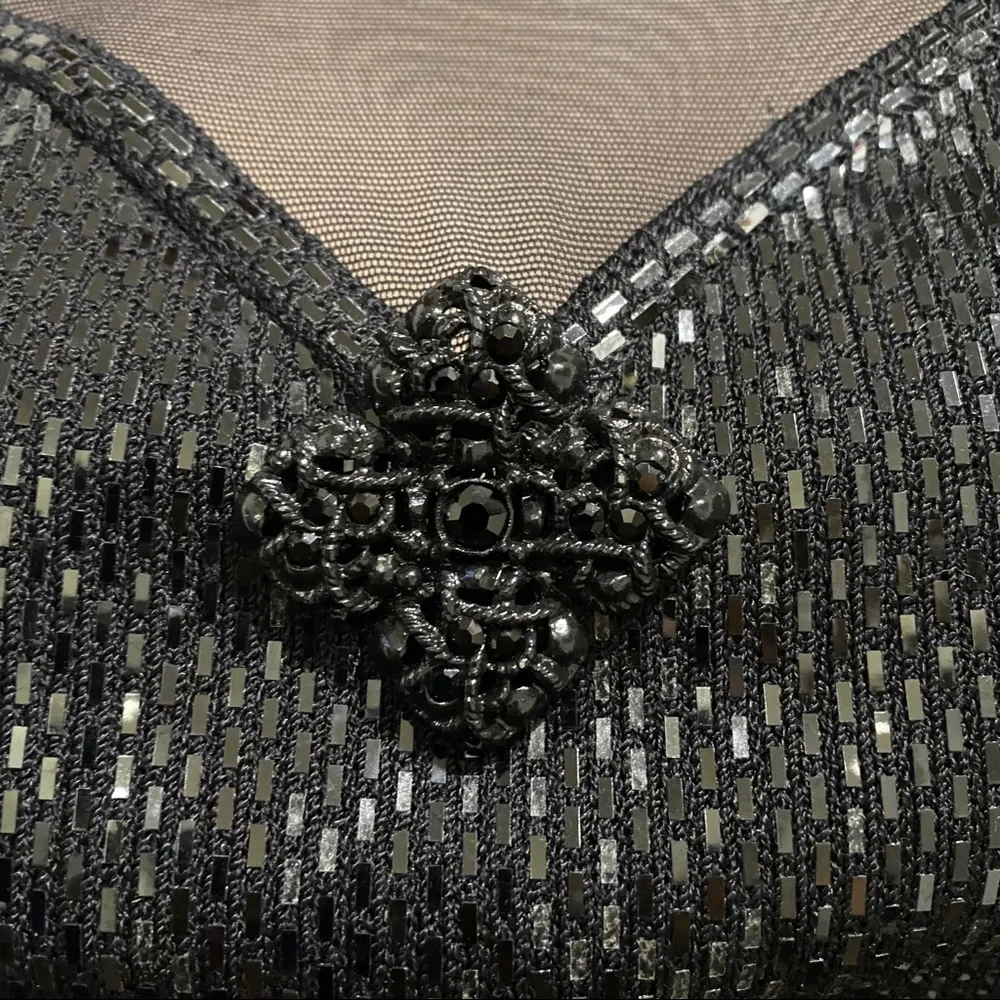 Vintage ST.  JOHN Couture Black Knit Formal Long Evening Dress Size 2 - Image 8