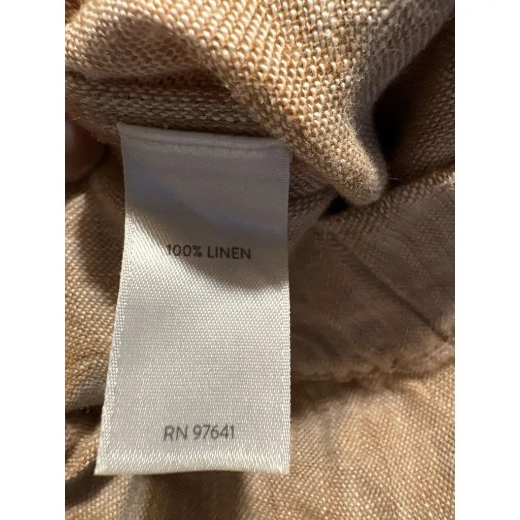 J JILL Pure Jill Size Small Linen Pants Rose Cropped Classic Casual Lagenlook Pink - Image 7