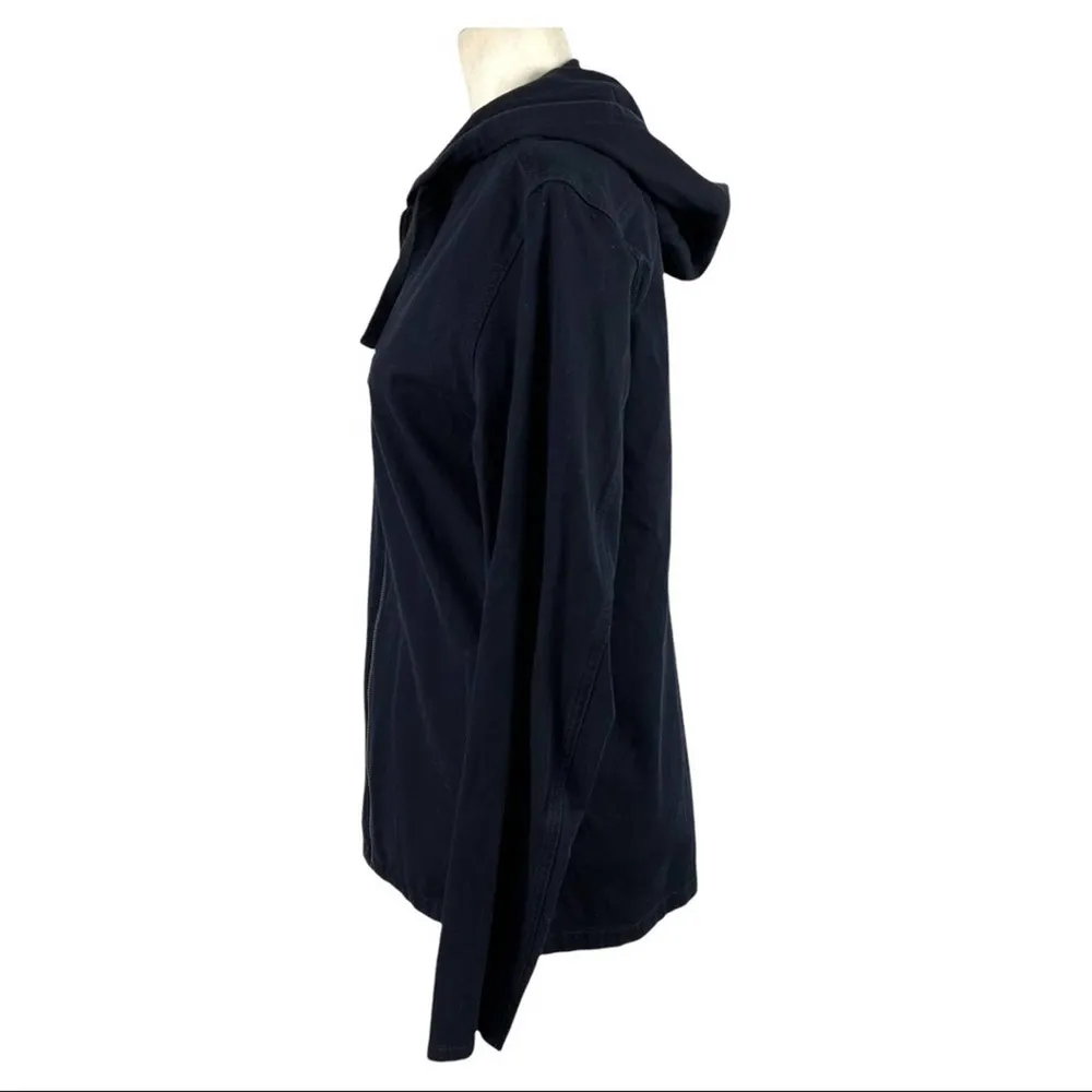 COS Navy Dark Wash Denim Hooded Full Zip Minimalist Jacket Small - Image 6