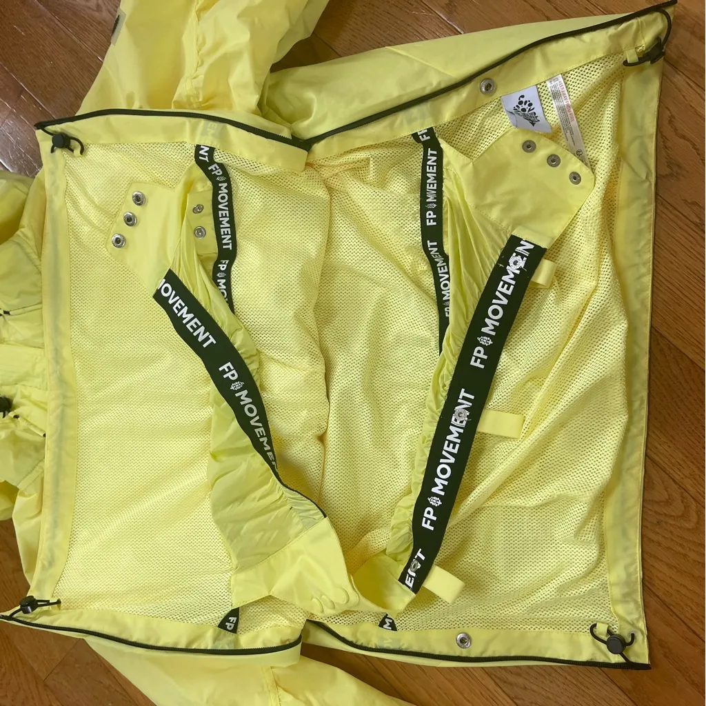 Free People Movement Peek to Peek Popover Rain Jacket Anorak Yellow Sz S Hiking - Image 9