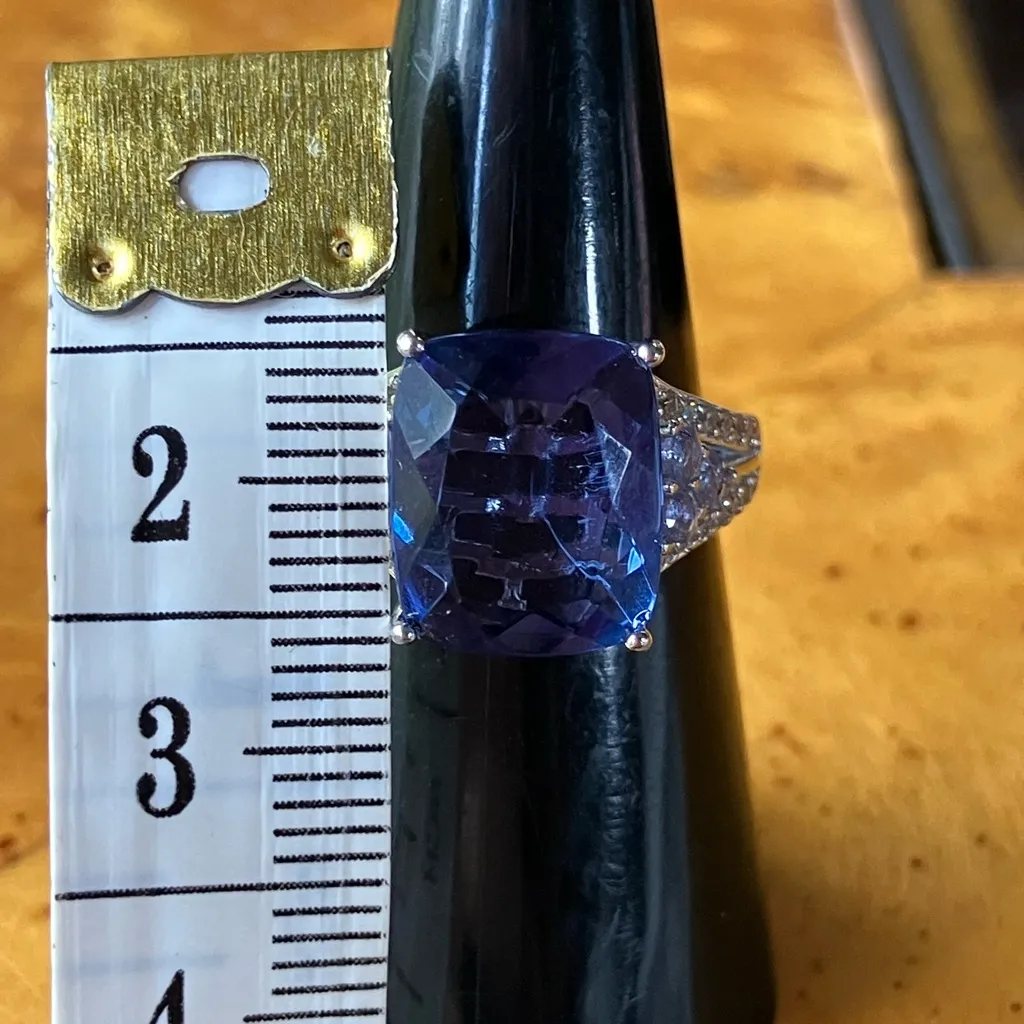 Color Changing Fluorite Tanzanite Sterling Silver Ring Size 6 Purple - Image 9