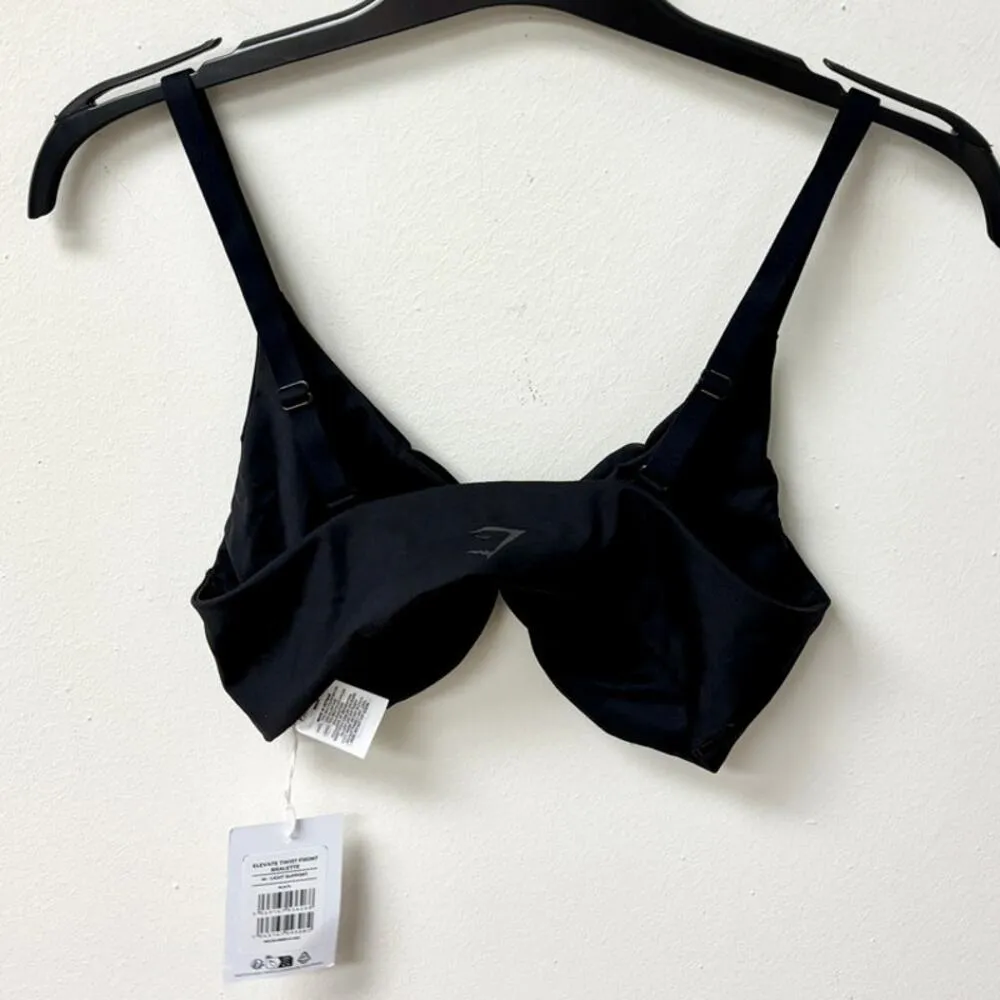 NWT Gymshark Elevate Twist Front Light Support Bralette Black Women's Size M - Image 5