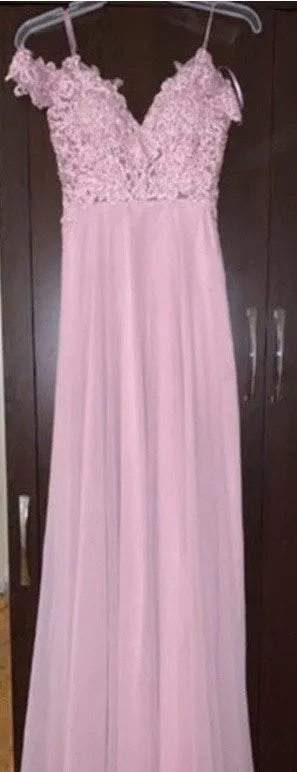 Lilac Off The Shoulder Lace Dress - Image 2