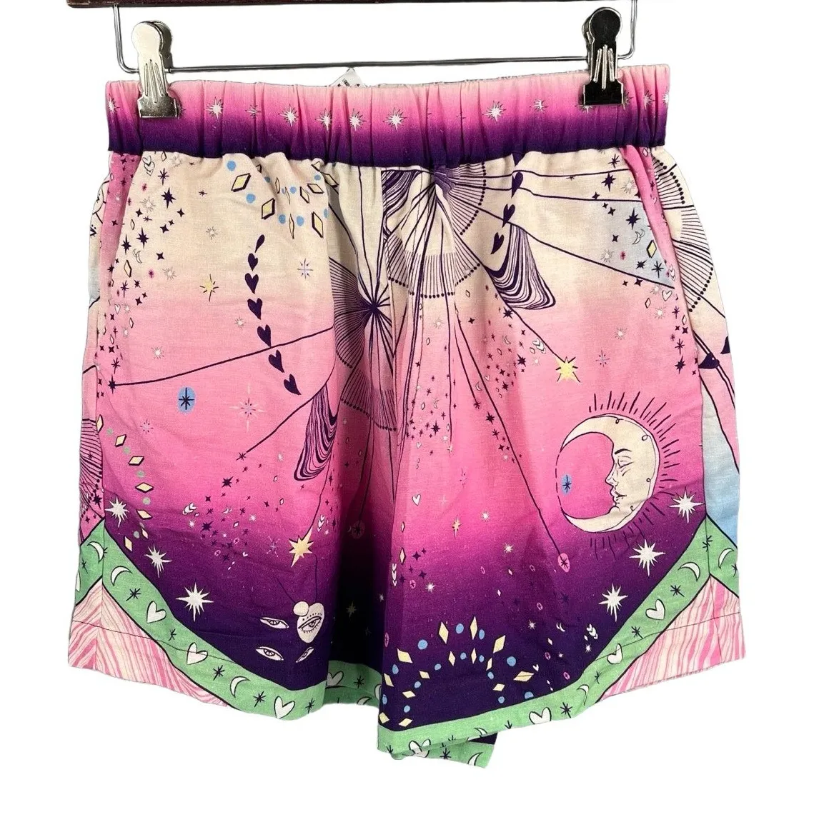 Agua Bendita x Wintersteen Shorts Pull On Embroidery Beading Celestial Med New - Image 1
