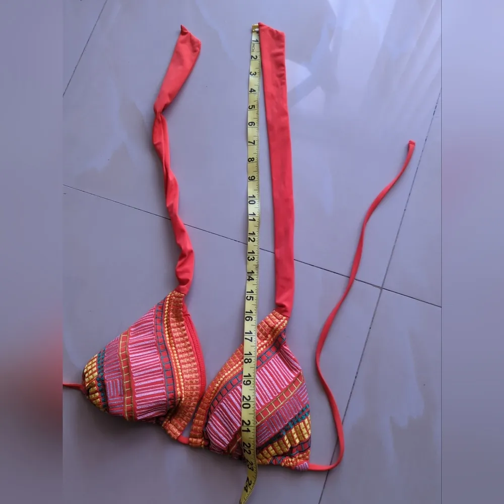 Nanette Lepore Sayulita Triangle Bikini Tops S Stripe Crochet Colorful - Image 7