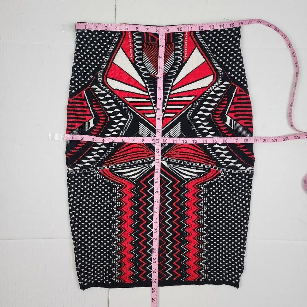 Ashley Stewart Scuba Skirt Pencil Bodycon Stretchy Geometric Knit Size 14/16 - Image 8