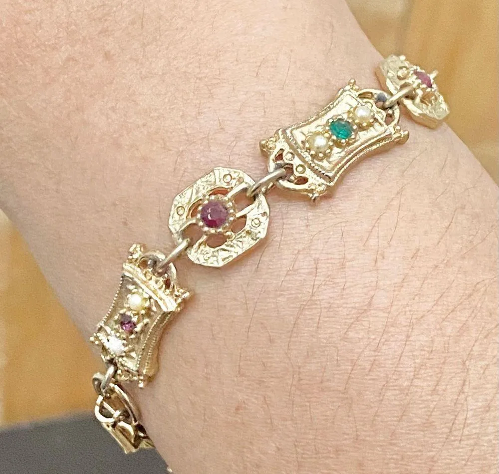 Vintage Unsigned Sarah Coventry Victorian Revival Gold - Image 8