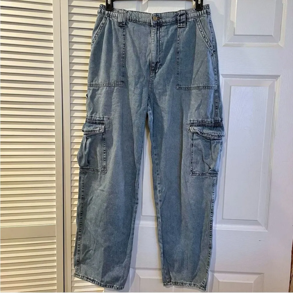 Y2K Garage Stone Wash Cargo Jeans • Juniors Size 11 • Retro Utility - Image 3