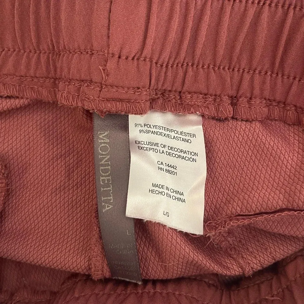 Women’s  loose fit lightweight blush pink pull on pants, large - Image 3