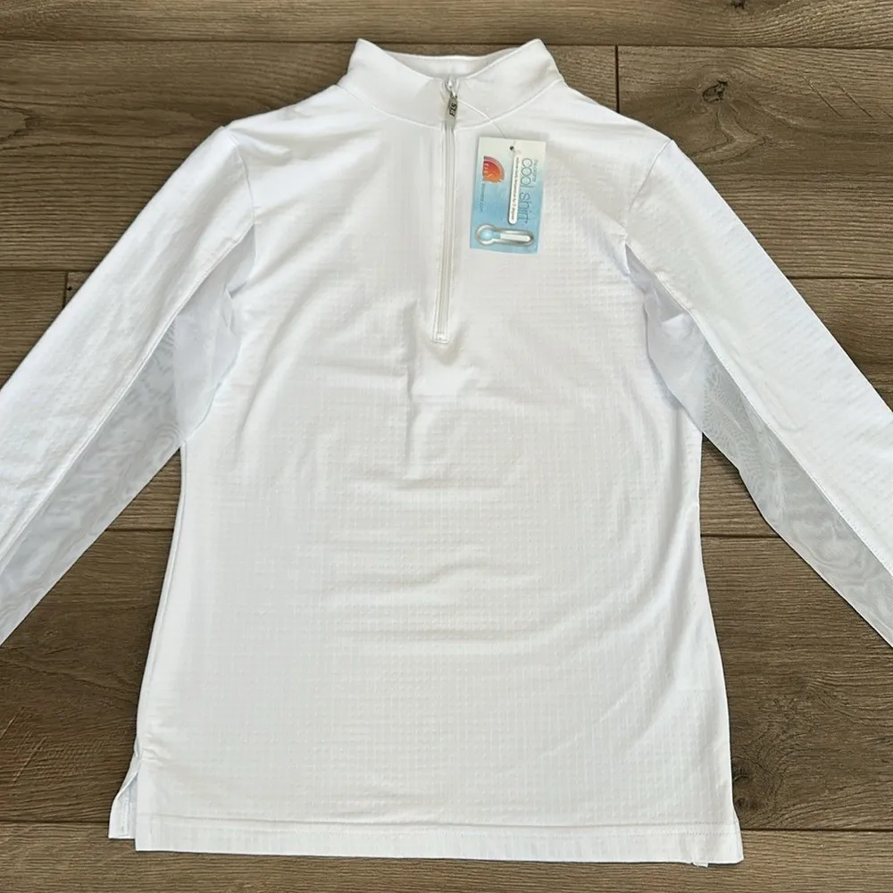 EIS Cool Sun Shirt Long Sleeve 1/4 Zip White Equestrian Shirt Size XS.‎ - Image 2